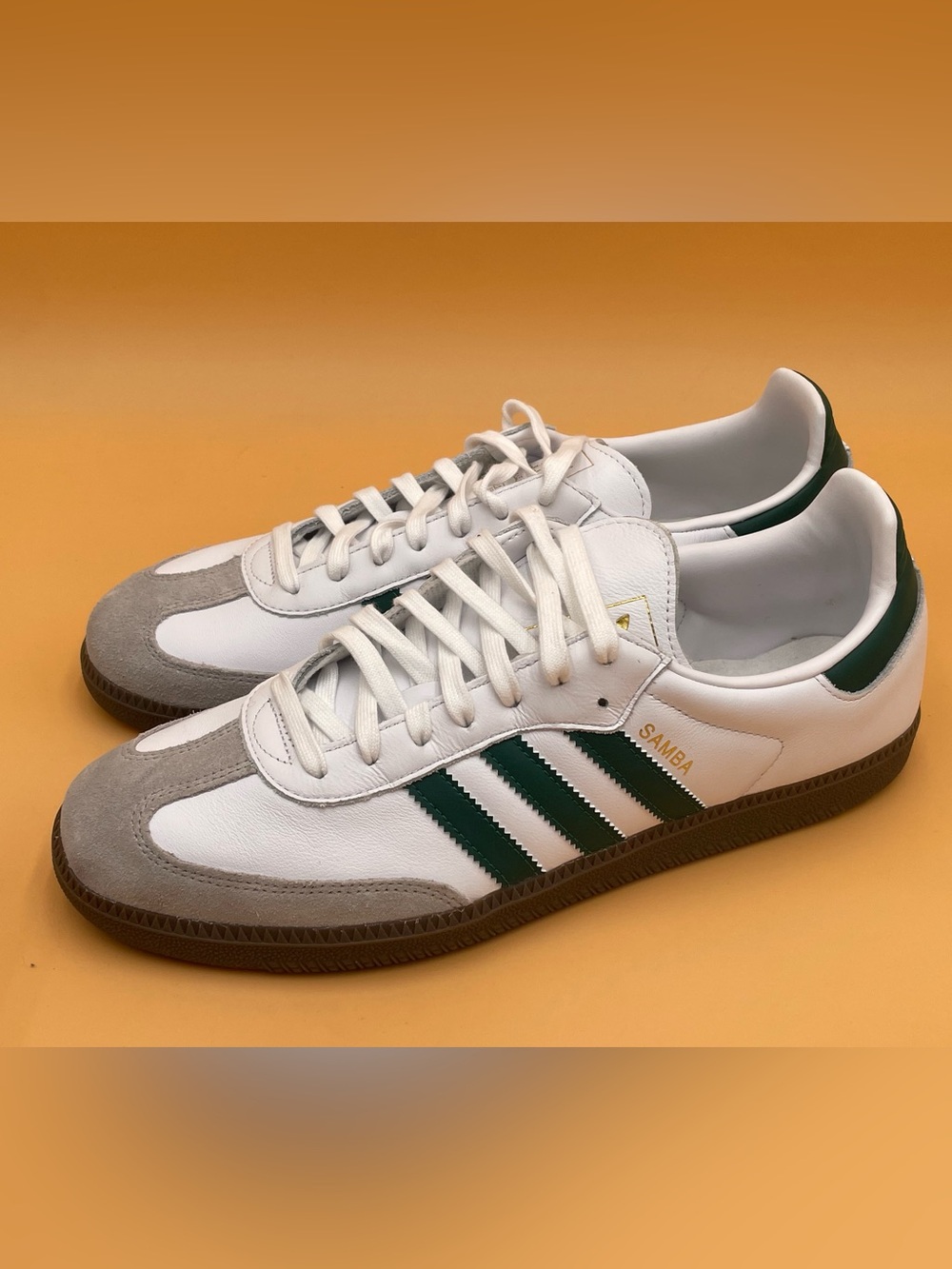 Size 12 Adidas Men Samba OG Lifestyle Shoes White Green